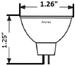 Anyray A1870Y (20) на лампите Прозрачна MR11 12-вольтовая 35-ваттная прецизна халогенна отразяващи оптични влакна крушка