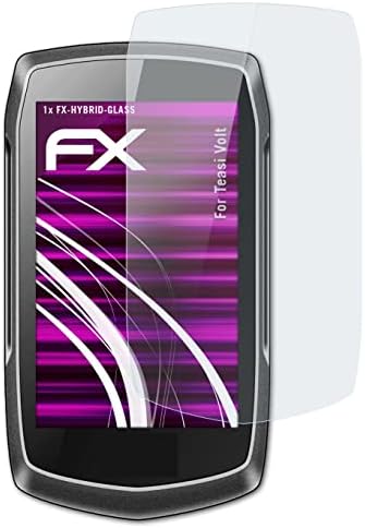 Защитно фолио за пластмаса стъкло atFoliX, съвместима с защитно фолио за стъкло Teasi Volt, защитно фолио за екрана 9H Hybrid-Glass FX Стъкло от пластмаса