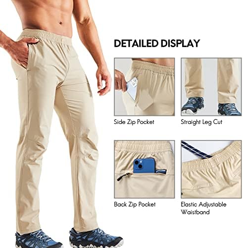 Мъжки леки панталони-участък Haimont за разходка, Улични бързо съхнещи Найлонови панталони с джобове с цип, UPF50