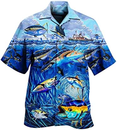 Bmisegm Летни тениски оверсайз за мъже, мъжки летни почивки, туризъм, плаж, моден тренд, 3D цифров тънка риза за почивка