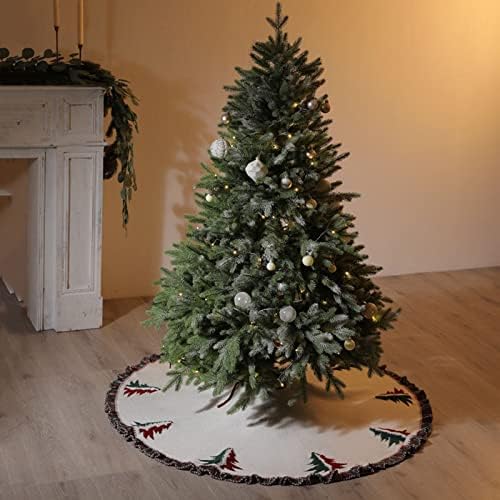 Пола за Коледно Кабелна тел, вязаная дебели селски пола във вид на елхи за коледа на празнични декорации, 3D коледни вечерни