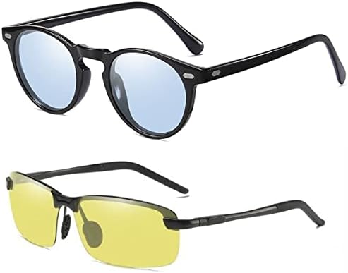 2 Чифта/Опаковка Фотохромен Поляризирани Спортни Слънчеви очила UV400 За дневно и нощно каране