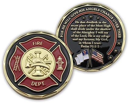 Монета на Пожарникар, Обемна опаковка от 3 Джоба знаци защита и признателност Псалом 91, Монета, Религиозни повикване