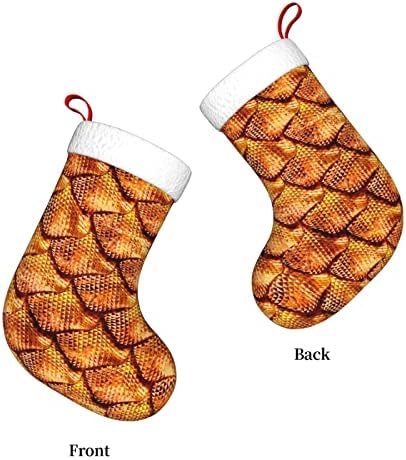 Waymay Люспи На Дракона Коледа На Отглеждане 18 Инча Коледен Окачен Чорап Класически Празнични Украси Чорапи