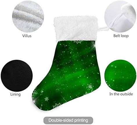 Коледни Чорапи ALAZA, Коледни Зелени Класически Персонализирани Малки Декорации за Отглеждане за Семейни празници,