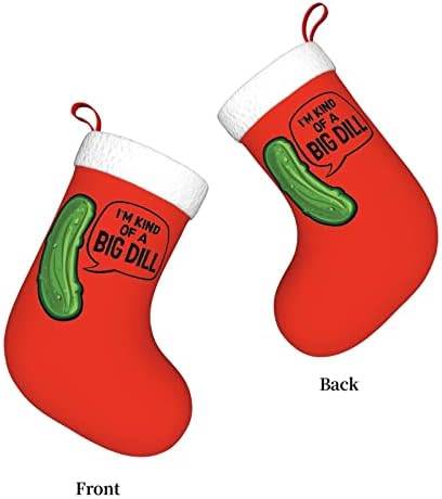 Waymay Голям Кисели Краставички с Копър Коледа на Отглеждане 18 Инча Коледен Окачен Чорап Класически Празнични Украси Чорапи