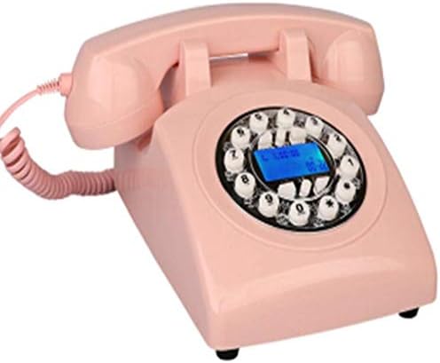 MYYINGBIN Розово Ретро Стационарен Телефон, Бутон за Набиране и В Стария Стил на Звънене Бутон за избиране ABS