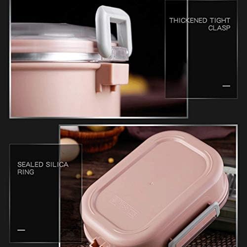 Фланец Обяд-Бокс TJLSS от Неръждаема Стомана, Изолиран Bento Box | Термоконтейнер за хранене с Изолирани Пакет за Обяд | За възрастни, Мъже, Жени (Цвят: B)