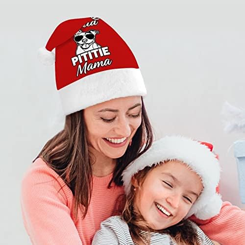 Коледна шапка Proud Pittie Мама, шапки на Дядо Коледа, украси за коледната елха, празничен декор, подаръци за възрастни, жени, семейни мъже