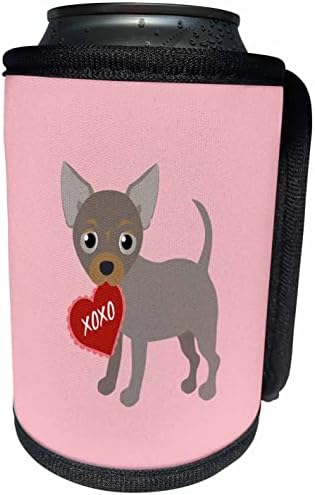 Опаковка за шише - охладител 3dRose Blue Chihuahua Valentine XOXO Dog - Can Cooler (cc_354276_1)