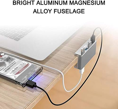 WJCCY Алуминиев, 4-Портов Многофункционално USB 3.0 Clip-Type C USB ХЪБ за настолни лаптопи Клип Range