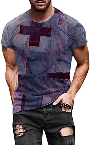 Мъжки Нови Ризи С 3D Принтом на Исус на Кръста на Вярата, Тениска с Къс ръкав, Реколта Графични Тениски, Улични