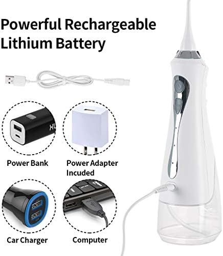 Безжична Водна нишка BEWEBEME за миене на зъбите - 3 Режима, Акумулаторна батерия Иригатор за устната кухина за брекета за зъби, препарат за миене на зъбите IPX7 с резервоа
