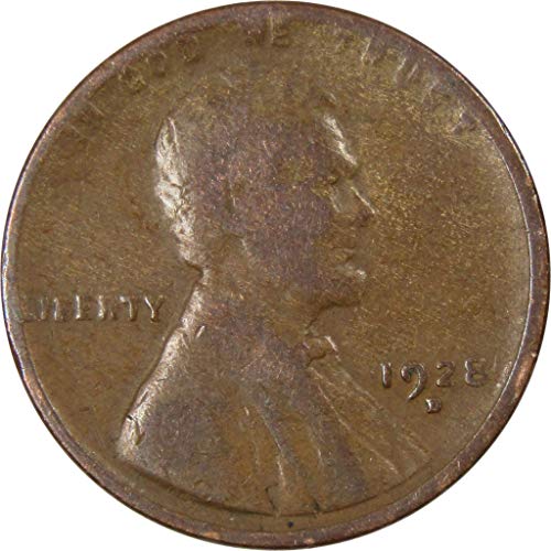 1928 D Lincoln Wheat Cent AG ЗА Добро Бронзовата Пени 1c Монета са подбрани