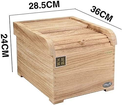 Контейнер за съхранение на храна SoGuDio 10 КГ, Кутия за съхранение на ориз с дървени капаци, Запечатанная Кутия за Ориз,