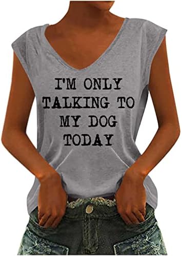 Тениска I ' m Only Talking to My Dog Today, Дамски тениски с Забавни Писмото Принтом Майките Кучета, Блузи с Къс Ръкав, Графични Тениски, Блузи