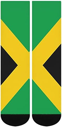 Чорапи с принтом на Знамето на Ямайка, Подходящи По Цвят, Спортни Чорапи до Коляно за Жени и Мъже