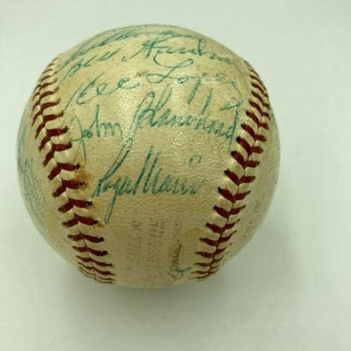 1961 Ню Йорк Янкис световен Шампион по бейзбол с автограф от Мики Мэнтла Maris PSA - Бейзболни топки с автографи