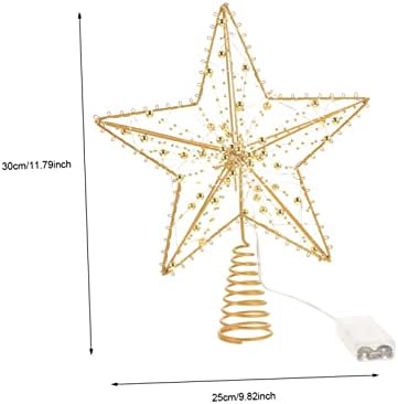 BESTOYARD Пентаграм Върхът на Дървото Звезда Коледно Дърво Topper Осветени Звезда На Върха на Дървото Коледен