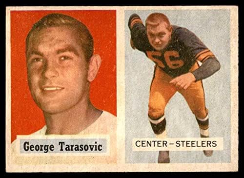 1957 Топпс 39 Джордж Тарасович Питсбърг Стийлърс (Футболна карта), който е БИВШ играч на Бостънския колеж Стийлърс