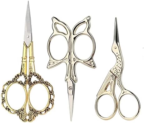 Ножици за бродиране LYK, Ретро Ножица, Шевни Ножици, Професионални Златни Реколта Ножици с пеперуда във формата