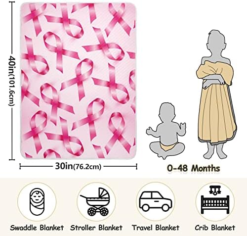 JUNZAN Рак на гърдата Розови Панделки Информираността на Бебешки Одеала за Момичета Момчета Памучно Одеяло за Новородено