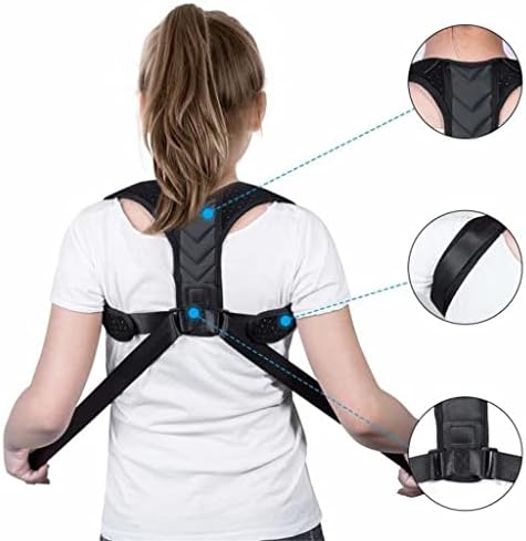 Поддържащ колан KJHD Brace Регулируема Коректор стойка на гърба Postura Гръбнака на Раменната Лумбална (Цвят: черен