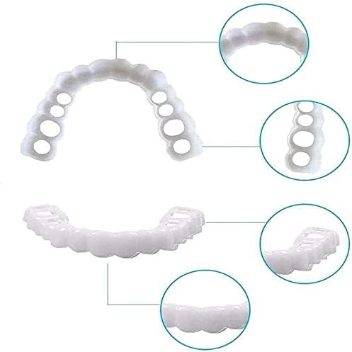 Плоча от 2 ЕЛЕМЕНТА на Изкуствени зъби - Покрива Несъвършени зъби - Комплект за Реставрация на зъбите Декор - Един размер подходящ за всички.
