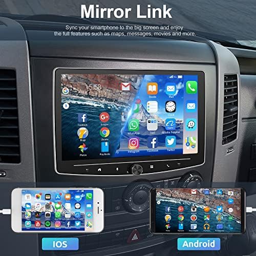 2G + 32G Android Кола стерео един Din, 10.1-Инчов Сензорен Авто Радио с Bluetooth, GPS-Навигация, HD Резервна Камера, Огледално Връзка, Wi-Fi, FM/RDS радио, USB RCA Изход