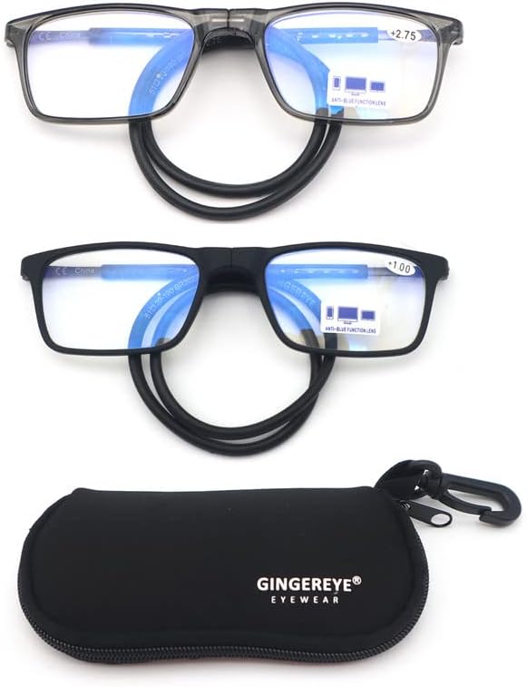 Магнитни очила за четене GINGEREYE за жените, мъжете, с регулируема деколте на виске, компютърни ридеры, 2 двойки + 1,00