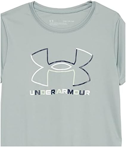 Тениска с къс ръкав с голяма лого на Under Armour Girls'Tech за момичета