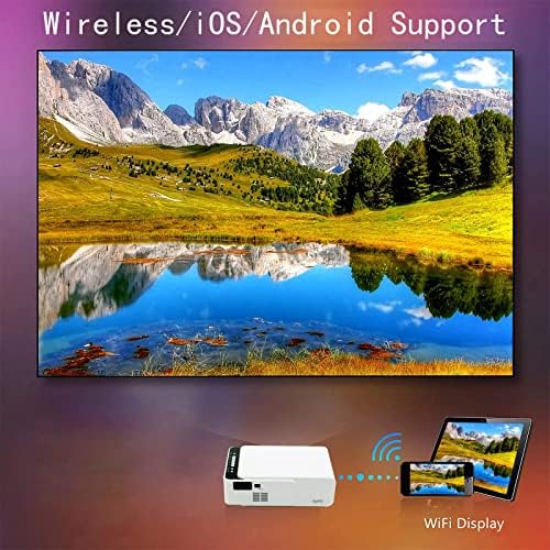 #1000ZQ Hd Проектор, WiFi Проектор за Домашно видео проектор 100Ansi, Съвместими с Hdmi|Av|USB|преносим компютър|смартфон с iOS и Android