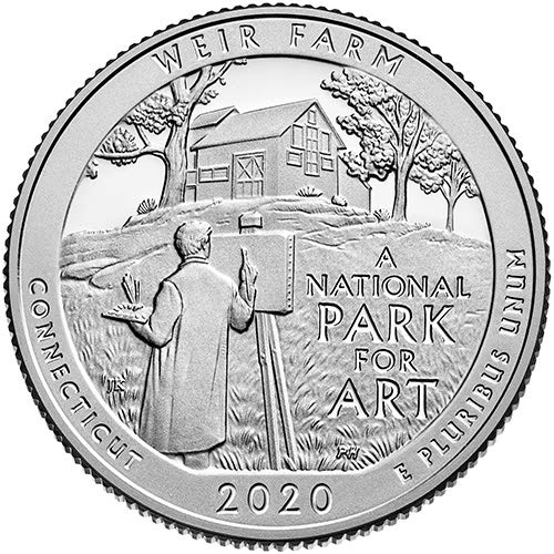 Монетен двор на САЩ 2020 S Clad Proof Приготвено Farm Национален Парк Кънектикът NP Quarter GEM Proof