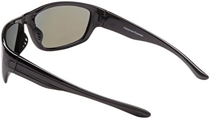 Слънчеви очила до fisherman Eyewear Striper със Сини Огледални Поляризирани лещи, Черни (по-Големи)
