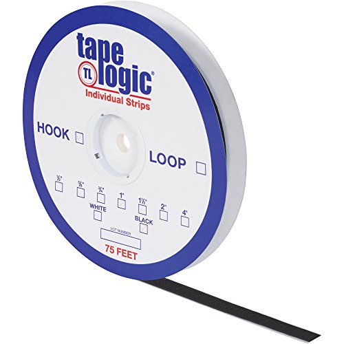 Кутии с отделни ивици лента Fast Tape Logic®, кука, 2 x 75, Черен (опаковка по 1 парче)