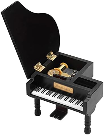 Дървена Музикална Ковчег HOUKAI Завийте се изпълнява пиано Музика Ковчег В Формата на Роял Музикална Ковчег с Малък