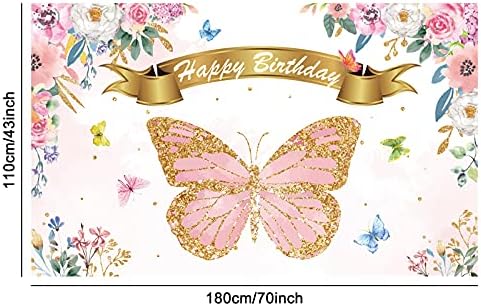 Декор за парти в чест на рождения Ден на с пеперуди, Розов и лилав Фон за Тематични партита с пеперуди, Банери,