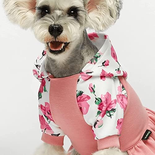Топли Дрехи за куче с цветен модел на Деня на Майката, Рокли с качулка за Кучета, Дишаща Пола, Рокля За Момичета, Облекло