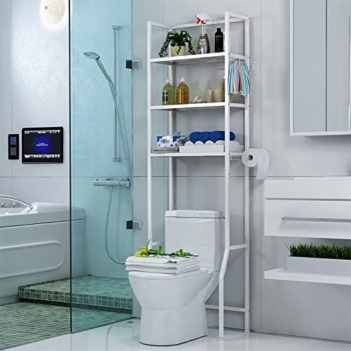 Hokcus Многофункционални рафтове за пералня Рамка за съхранение на над тоалетна, богат на функции, полици за съхранение в банята е Подходящ за измиване на Рафтове за д