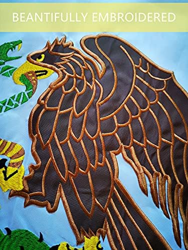 Знаме на Мексико, Мексикански Флаг bandera mexicana 3x5FT -Бродирани Двойно Зашити Ленти На Открито На Закрито 210D Сверхпрочный Флаг от Полиестер и Найлон с Медни Люверсами