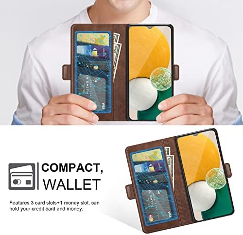 калъф doeboe за Samsung Galaxy A13 5G, Калъф-книжка с панти капак от изкуствена кожа, Чанта-портфейл за телефон, Защитен калъф