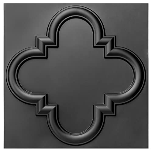 Декоративна таван теракот Art3d 24x24, опаковане 48 бр. черен цвят