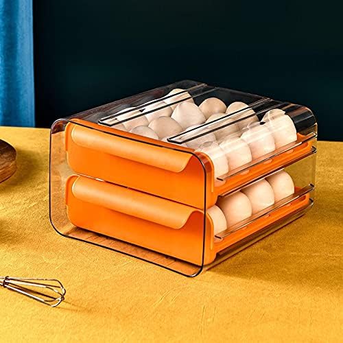 Контейнер NEISRAI Egg Storage Box Компактен и издръжлив Здрав Компактен Кухненски титуляр за яйца (в оранжево)