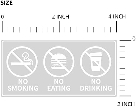 Знак Не Пуши, да Не се Яде, Не се пие, 2x4 Инча, Самозалепващи Етикети в Прозореца, Винил, Подвижни за Кола Произведение