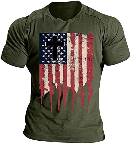 RUIRUILICO Патриотични Мъжки Ризи, тениски с Флага на Америка, Летни Ежедневни Ризи с Къси Ръкави, Реколта Тениски