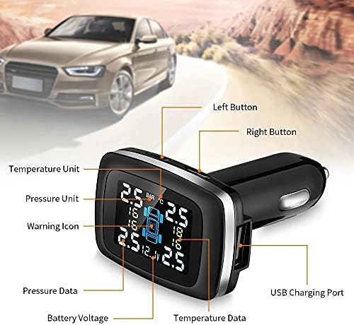 XWWDP Автомобили ГУМИТЕ, Система за контрол на налягането в гумите Сензор USB-Порт за Автомобилна Аларма за Сигурност Запалката