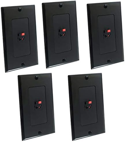 Стенни табела за високоговорители diyTech Premium - Телена Пружина стенни плочи за тонколони за домашно кино - (5 опаковки черен цвят)