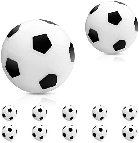 Преносими футболни топки за настолен футбол Wakefa: мини-черно-бели 36 мм Официални настолни игри топки - Комплект от 12 футболни топки (12 опаковки)