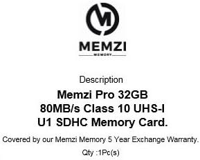 MEMZI PRO 32 GB, Клас 10 80 Mb/s. Карта с памет, SDHC карта за цифрови видеокамери Panasonic HC-WXF991, HC-WXF991K,