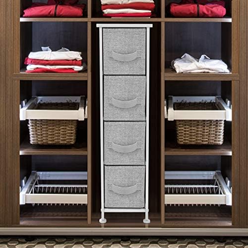 Sorbus Тесен скрин-кула с 4 чекмеджета - Вертикално съхранение за спални, баня, пералня, шкафове и още много